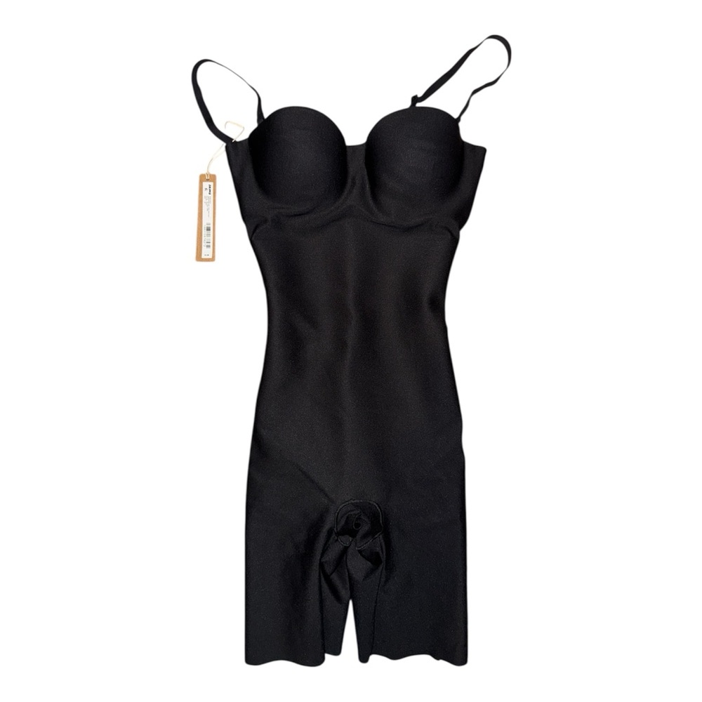 NWT Skims Body Core Sculpt Underwire Mid Thigh Bodysuit - Onyx, XS ($138 Retail)